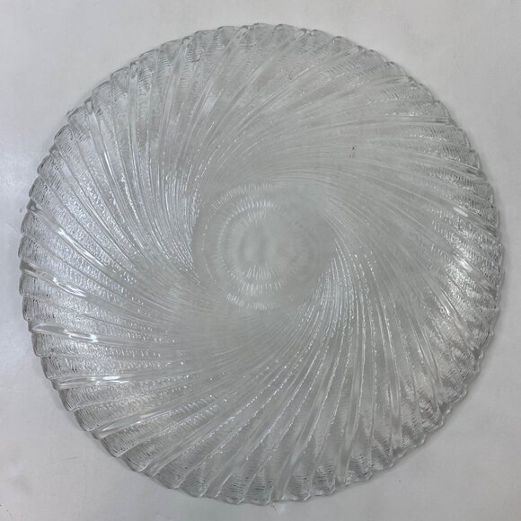 Arcoroc Seabreeze 2 Clear Glass 10" Dinner Plates Textured Swirl Pattern Vintage - Picture 4 of 7